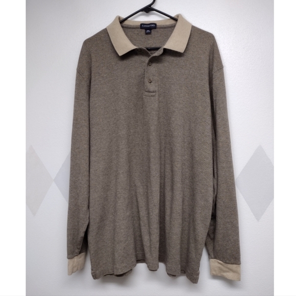 Lands' End pima cotton men's long sleeve polo - Picture 1 of 10